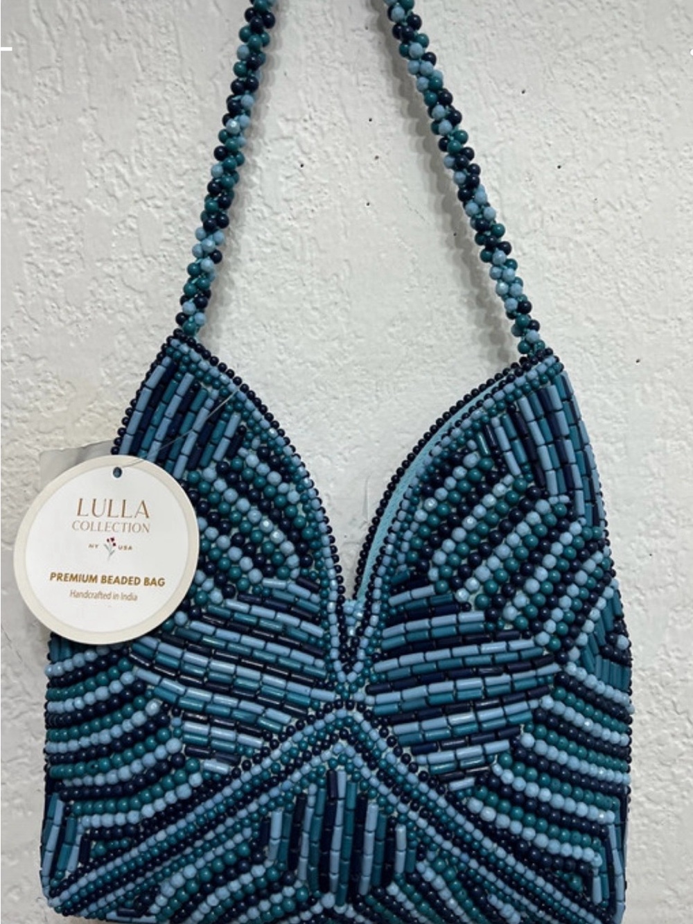 Lulla Collection Teal Beaded Mini Shoulder Bag